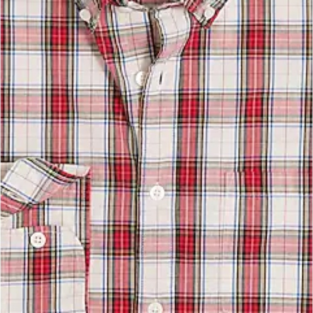 J. Crew Red and White Casual Button Down Shirt - Picture 4 of 5